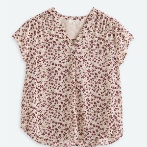 Floral Print V-Neck Blouse